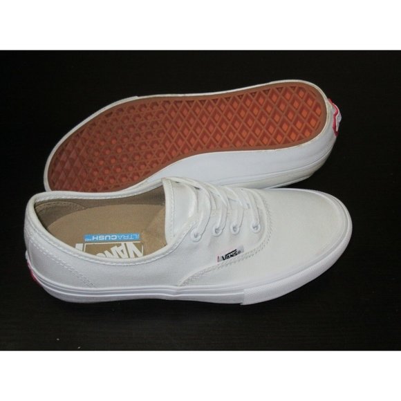 Vans Women's Authentic Pro Classic True White Canvas Skate shoes Sizes NWT - Picture 3 of 5